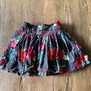 Pumpkin Patch corduroy Floral Skirt - Gray and Red